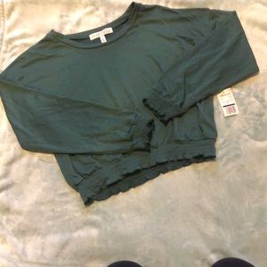 Long Sleeve Green Crop Top